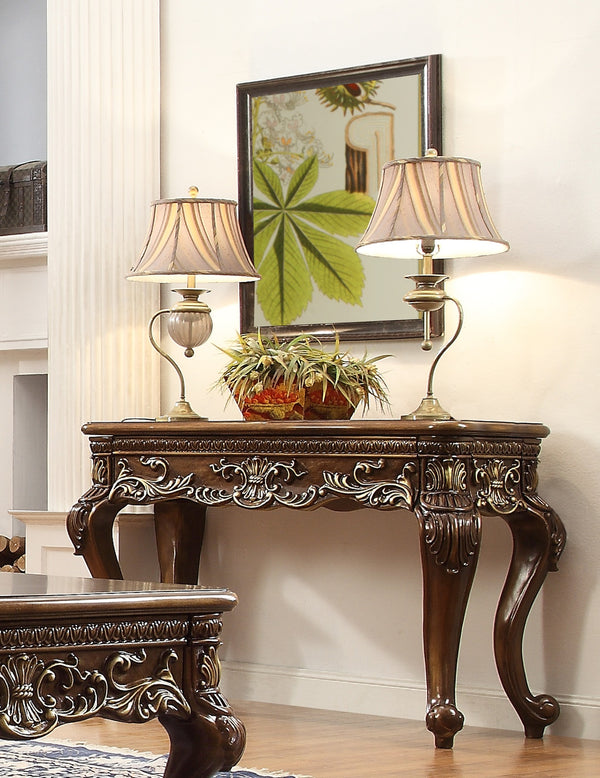 HD-1306 Metallic Antique Gold/Perfect Brown Console Table