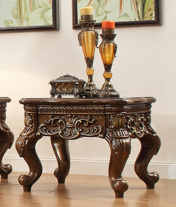 HD-1306 Metallic Antique Gold/Perfect Brown End Table