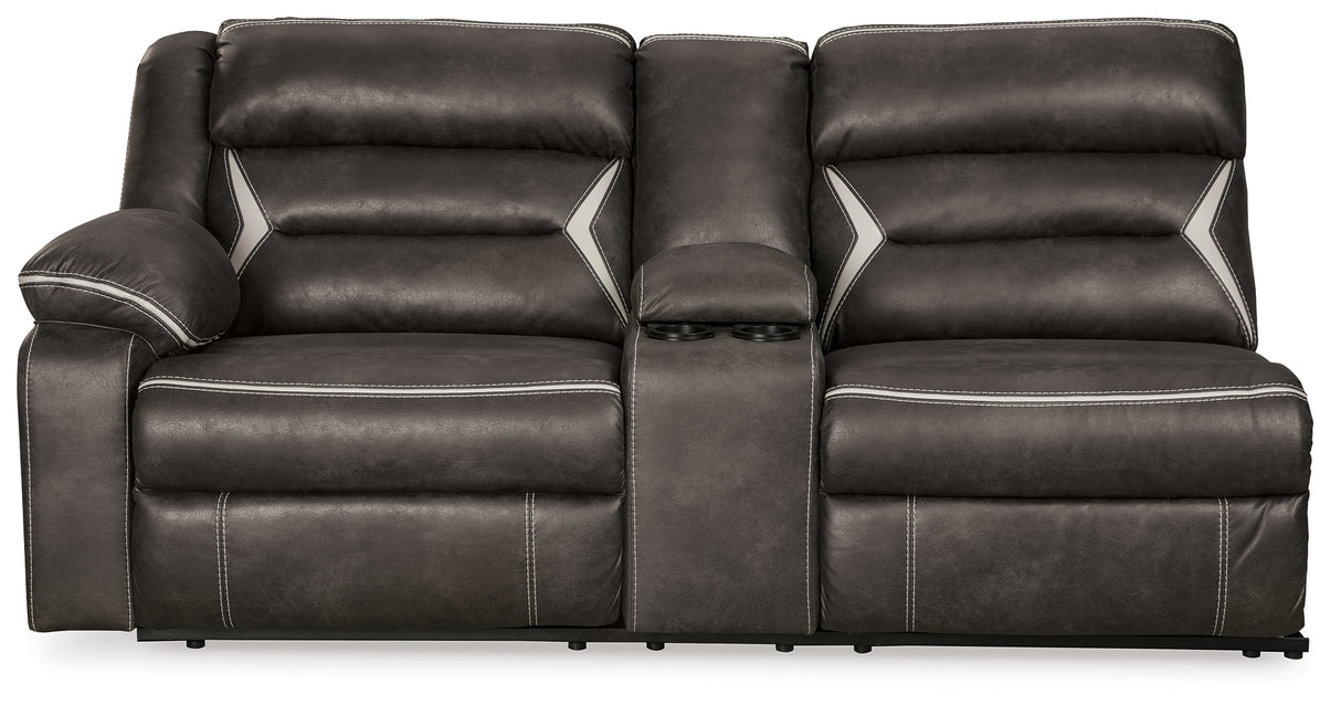 Kincord Midnight Left-Arm Facing Power Reclining Sofa with Console from Ashley - Luna Furniture