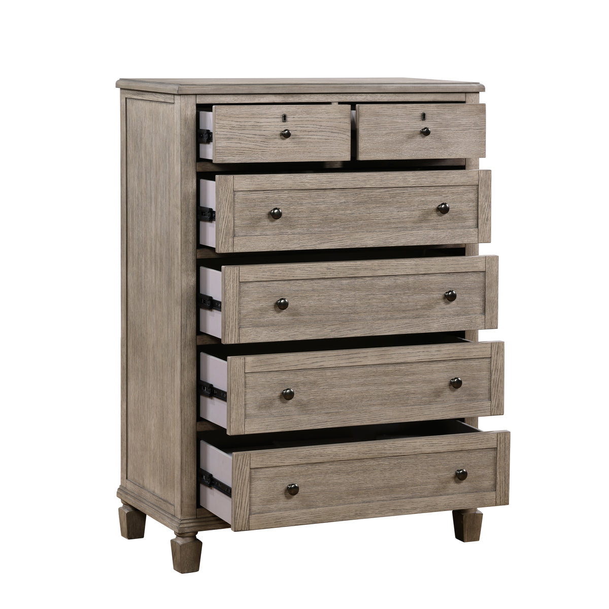 Marceline Gray Oak 4-Piece Bedroom Set (Queen Bed, Nightstand, Dresser, Mirror) from Homelegance - Luna Furniture