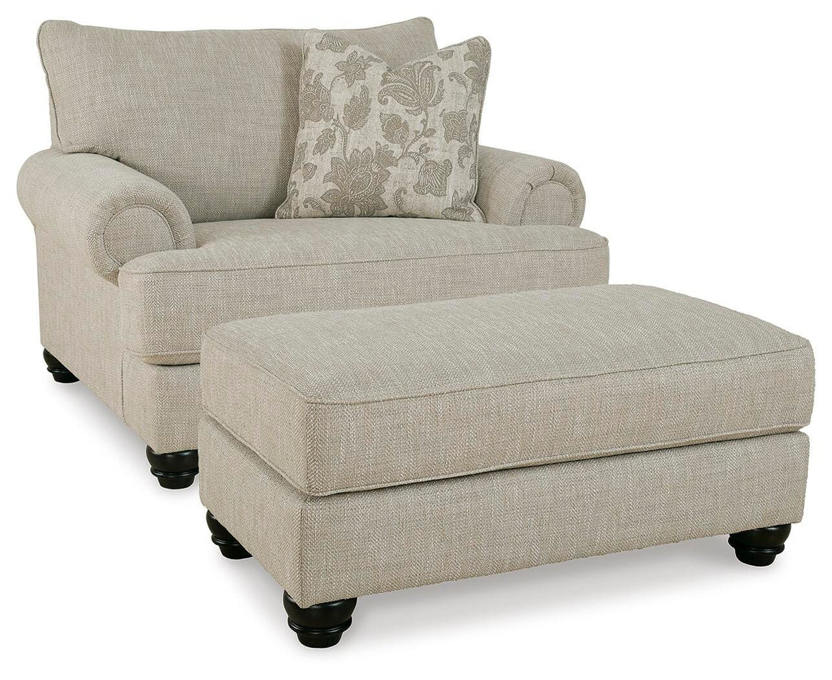 Asanti Fog Oversized Chair and Ottoman from Ashley Furniture - Luna Furniture