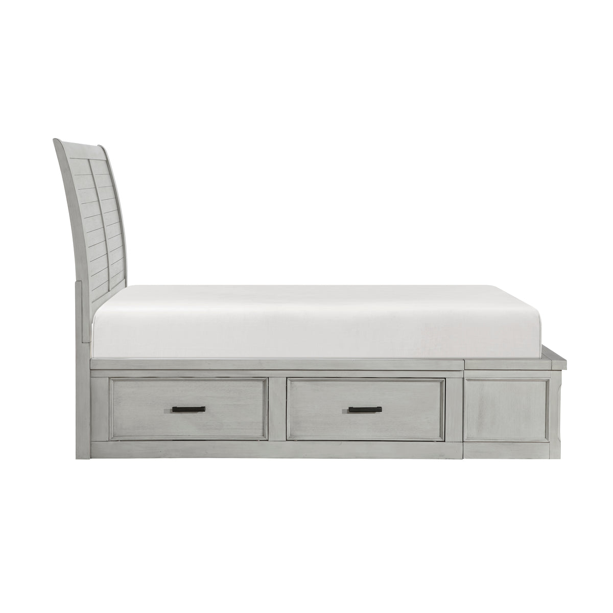 Lenior Gray Queen Platform Bed with Footboard Storage from Homelegance - Luna Furniture