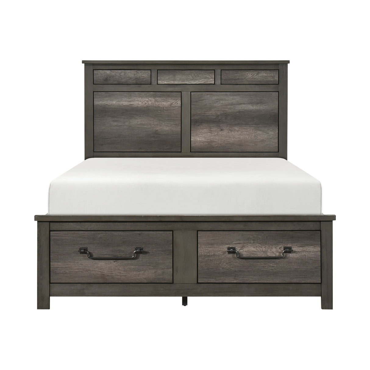 Lenior Gray California King Platform Bed with Footboard Storage from Homelegance - Luna Furniture
