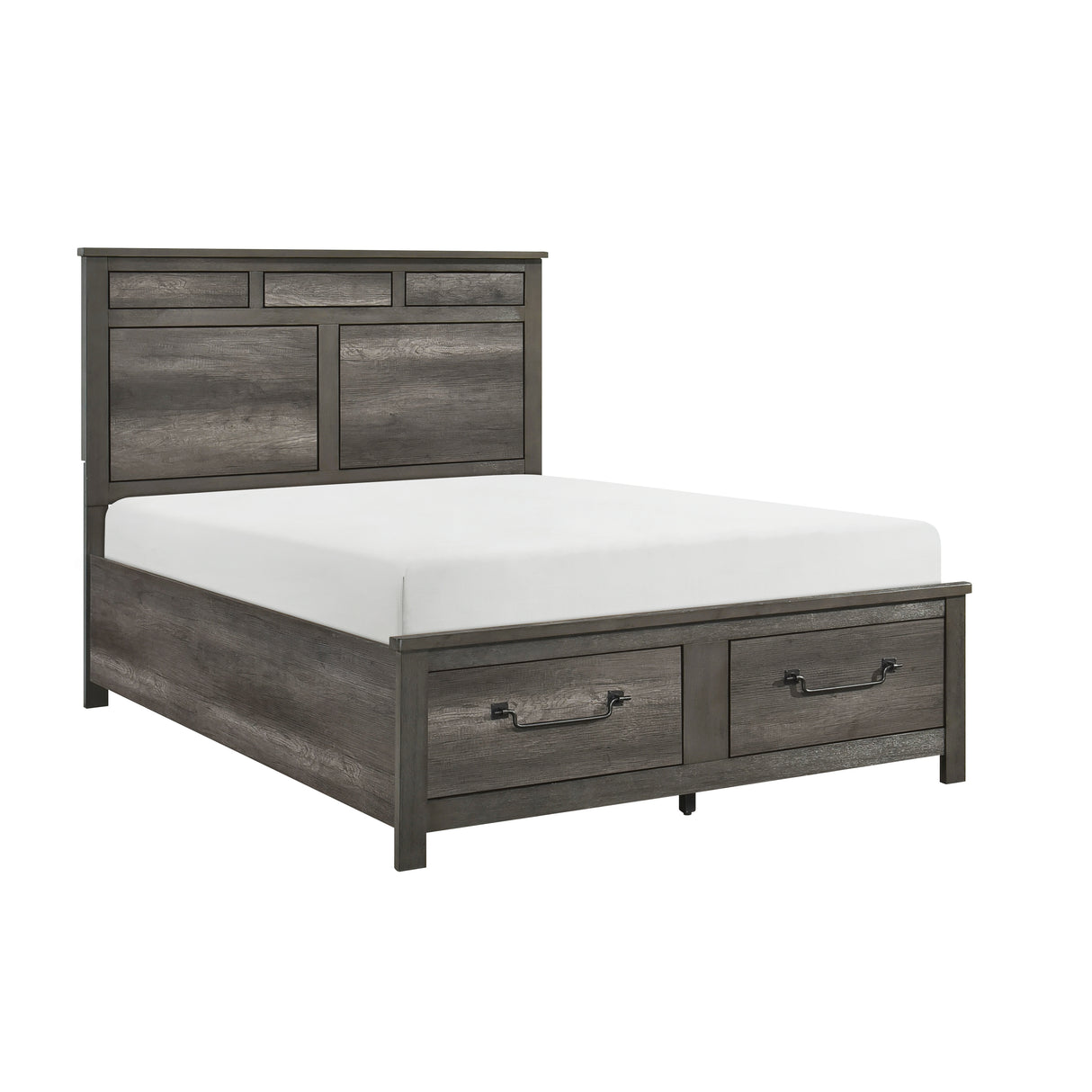 Lenior Gray California King Platform Bed with Footboard Storage from Homelegance - Luna Furniture