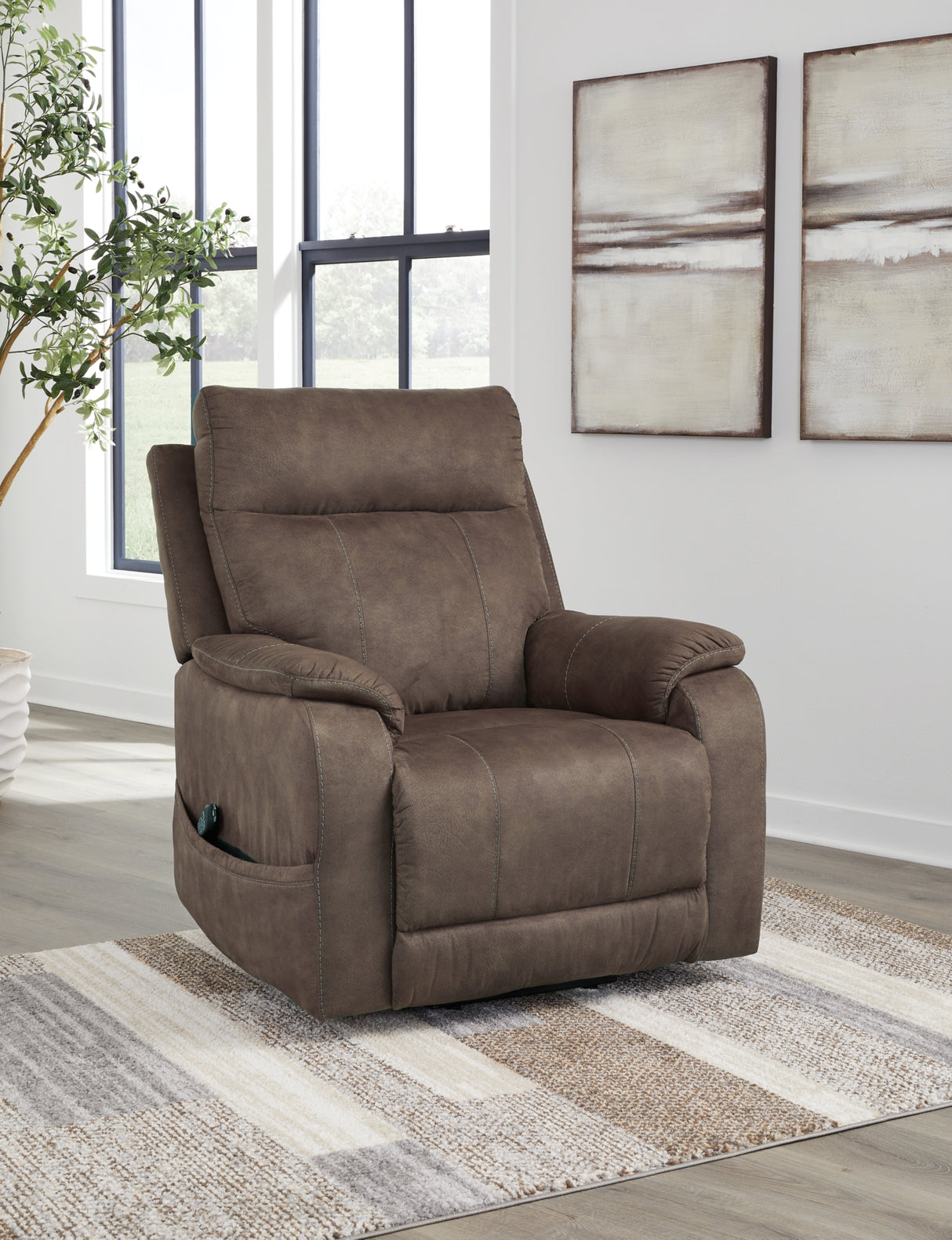 Crestmeade Espresso Power Lift Recliner from Ashley Furniture - Luna Furniture