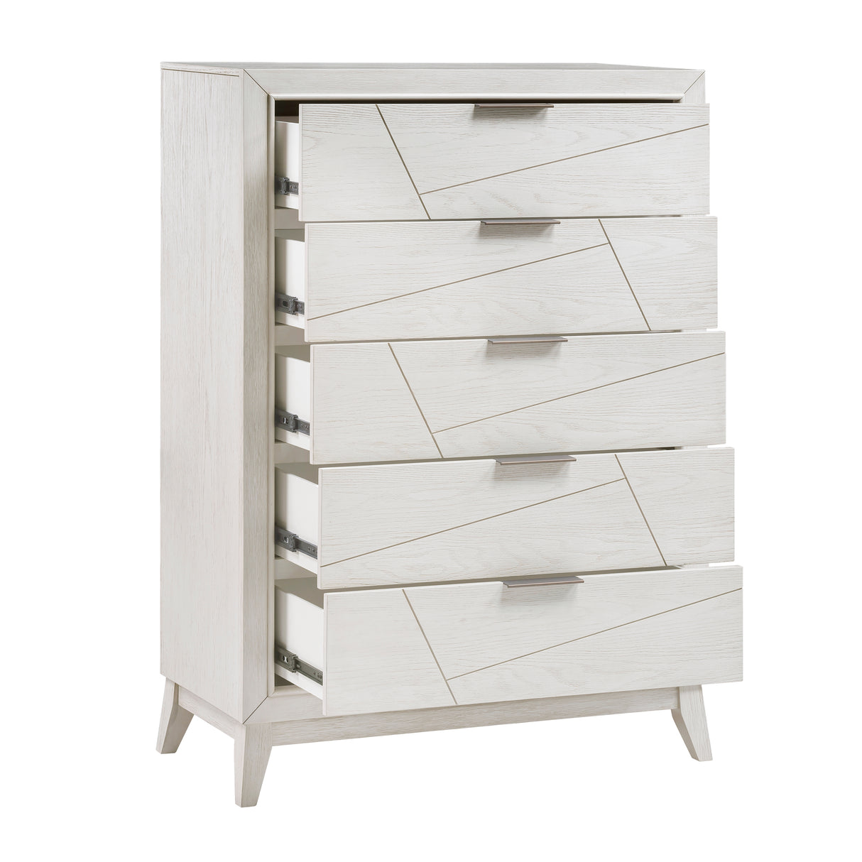 Asteria Antique White 5pc Set (QB+NS+DR+MR+CH) from Homelegance - Luna Furniture