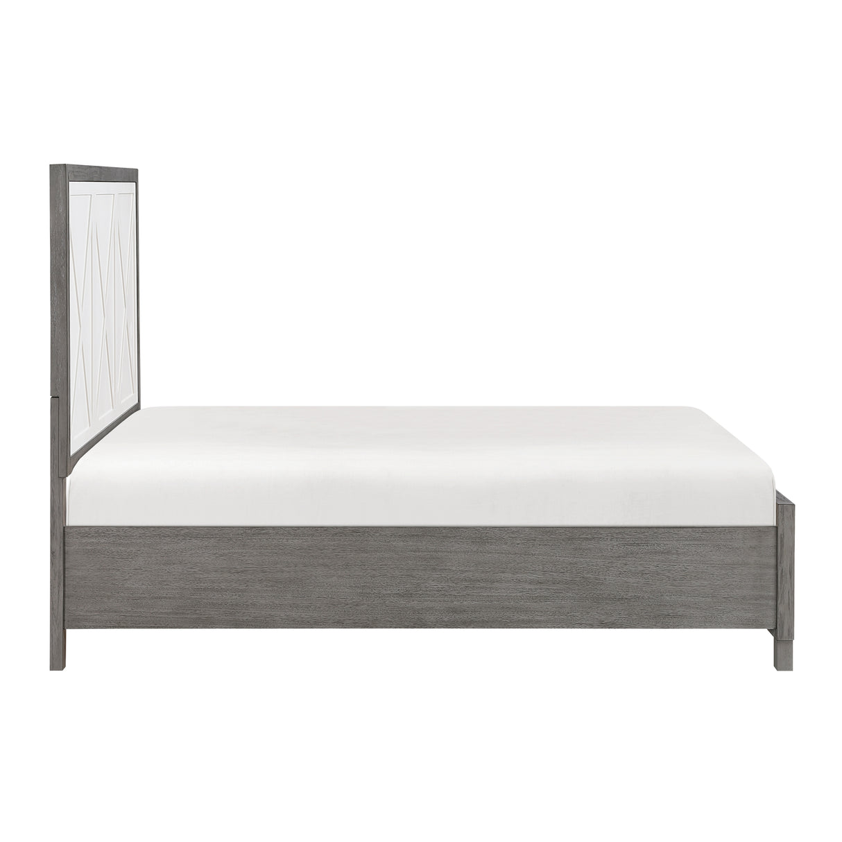 Rowan Ivory/Gray Queen Platform Bed with Footboard Storage from Homelegance - Luna Furniture