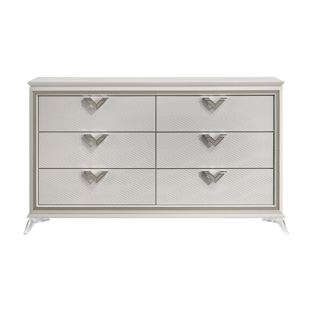 Audra White 5pc Set (QB+NS+DR+MR+CH) from Homelegance - Luna Furniture