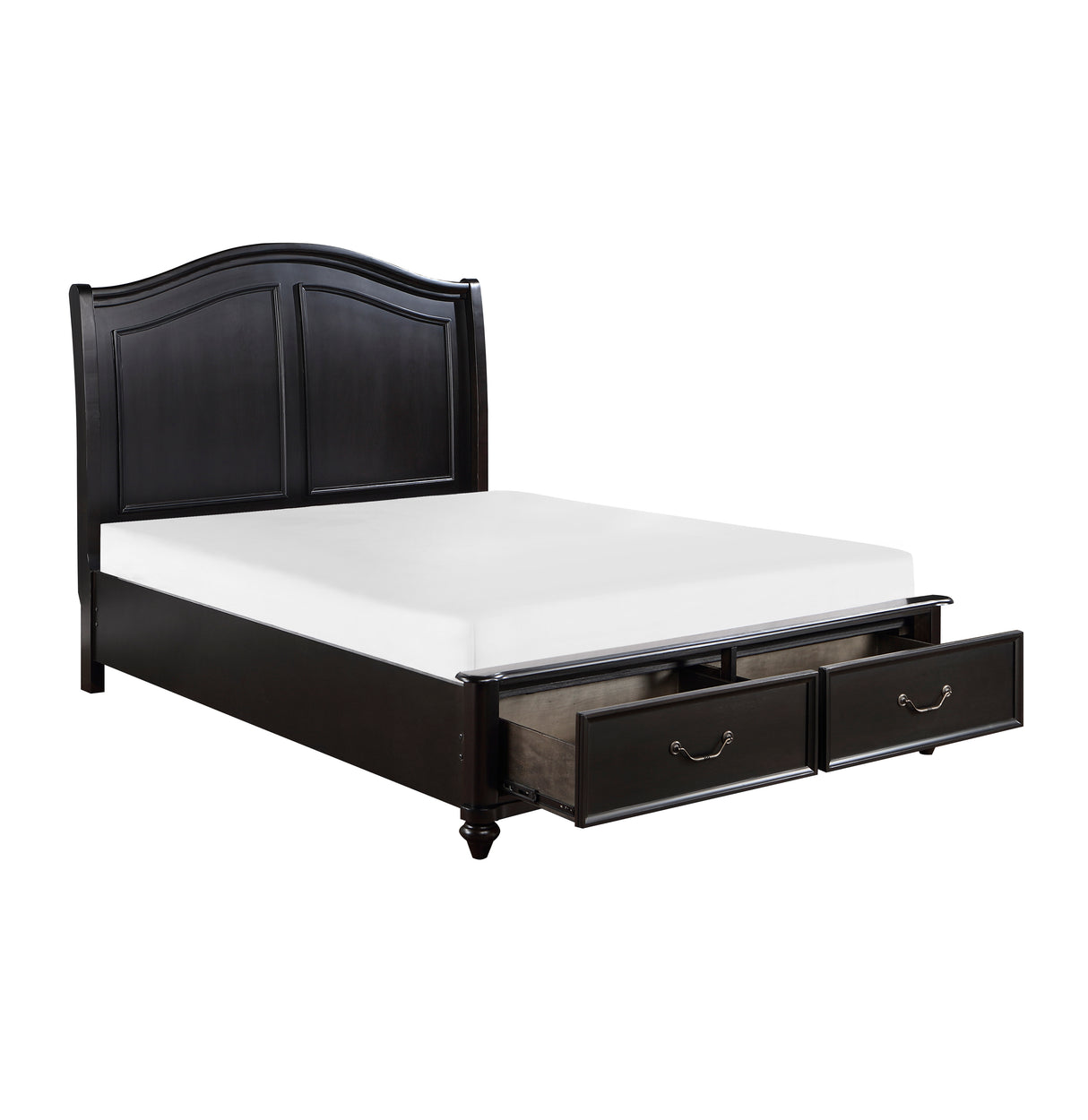 Herman Charcoal Brown Queen Platform Bed with Footboard Storage from Homelegance - Luna Furniture