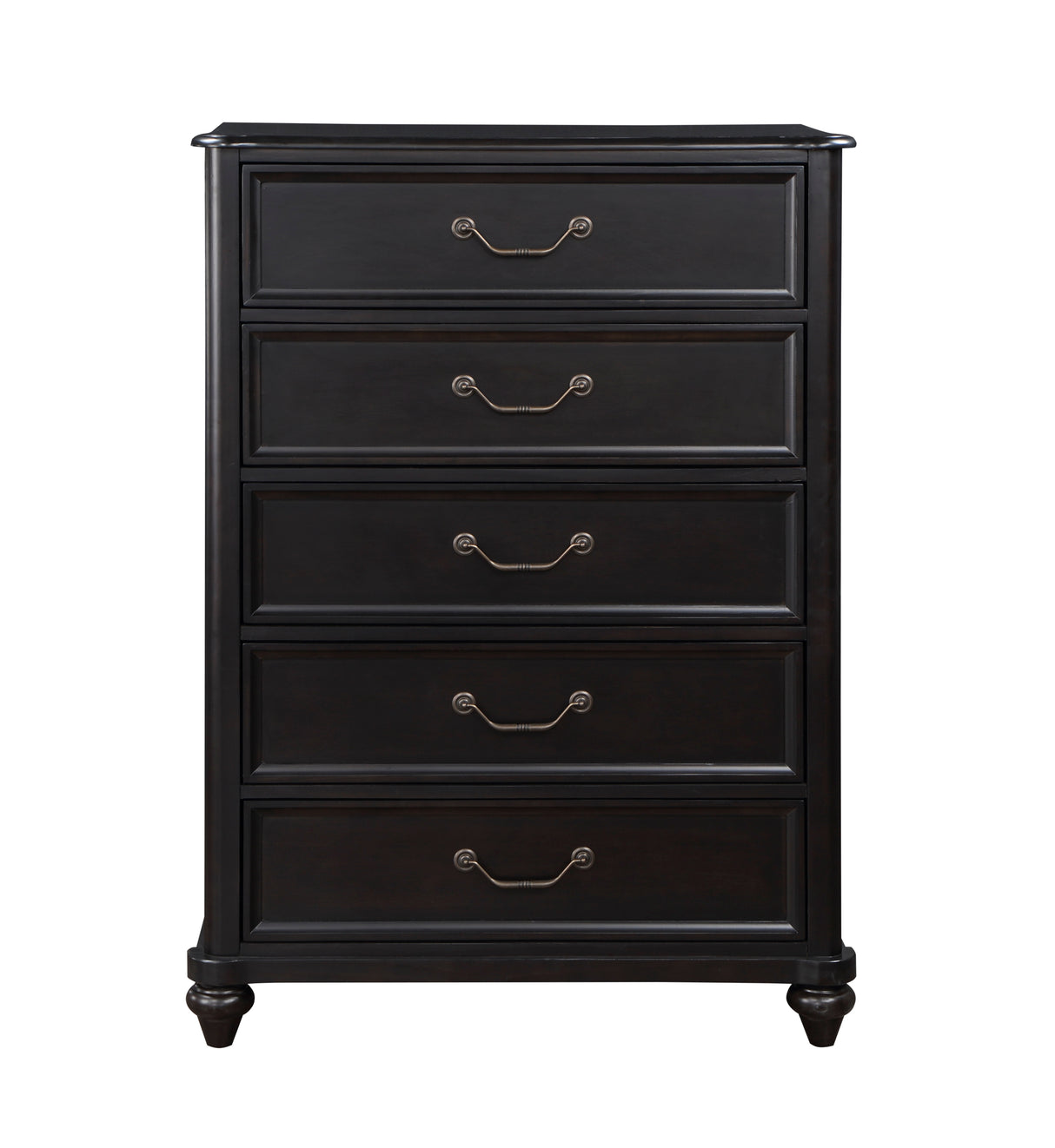 Herman Charcoal Brown 5-Piece Bedroom Set (Queen Bed, Nightstand, Dresser, Mirror, Chest) from Homelegance - Luna Furniture