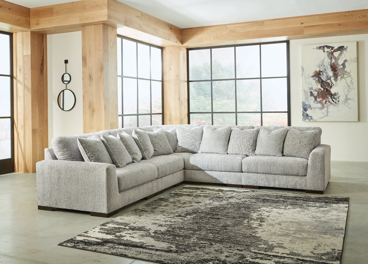 Regent Park Pewter 5-Piece Sectional from Ashley - Luna Furniture