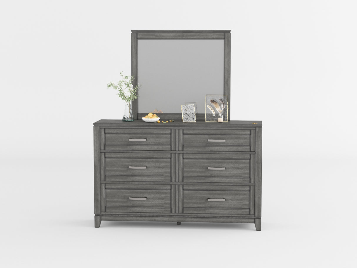 Garretson Gray 5-Piece Bedroom Set (Queen Bed, Nightstand, Dresser, Mirror, Chest) from Homelegance - Luna Furniture