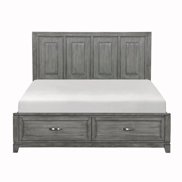 Garretson Gray Californoa King Platform Bed with Footboard Storage