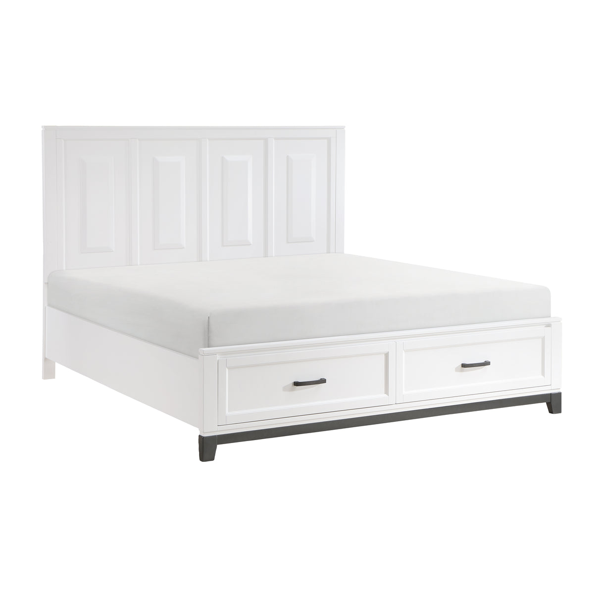 Garretson White Californoa King Platform Bed with Footboard Storage from Homelegance - Luna Furniture