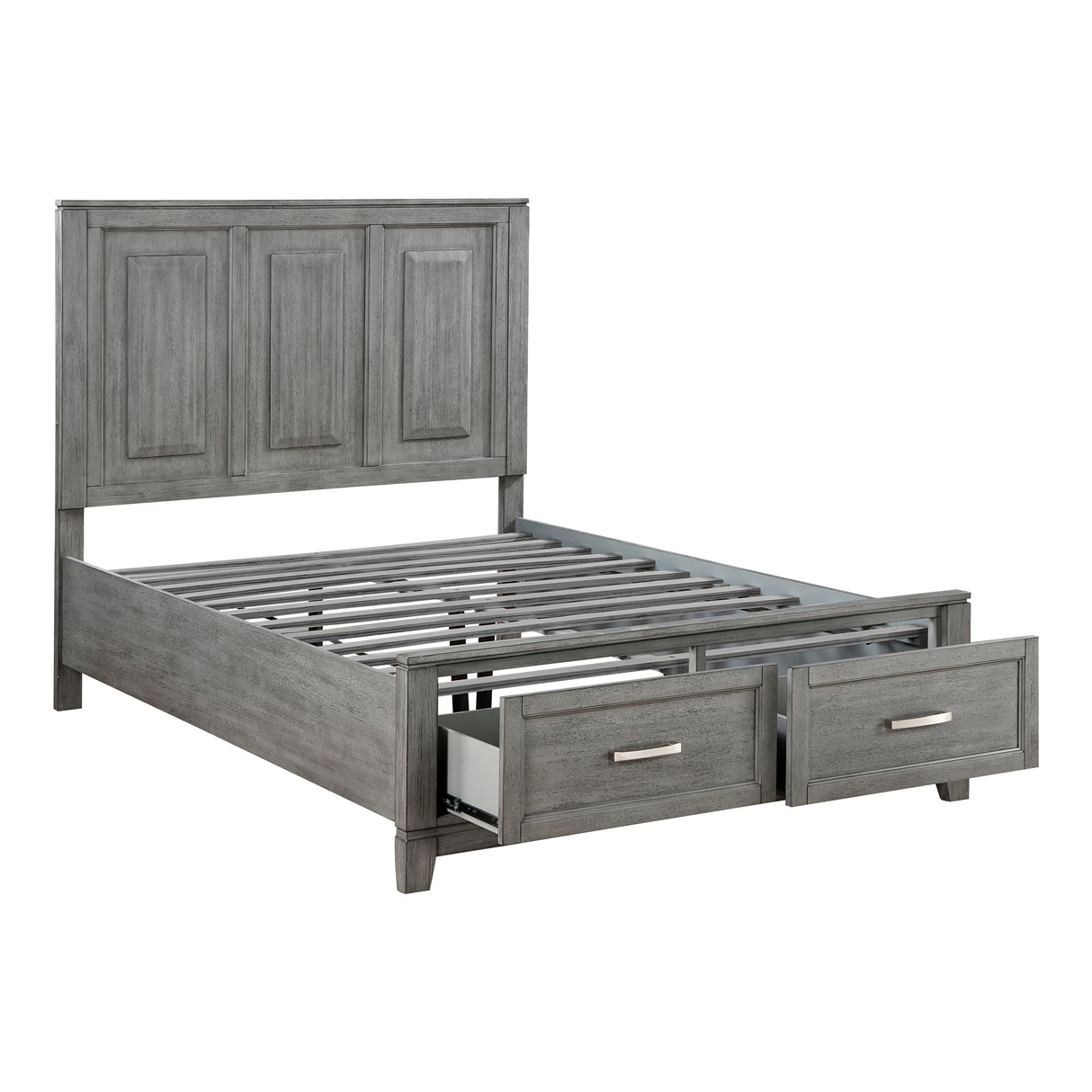 Garretson Gray Full Platform Bed with Footboard Storage from Homelegance - Luna Furniture