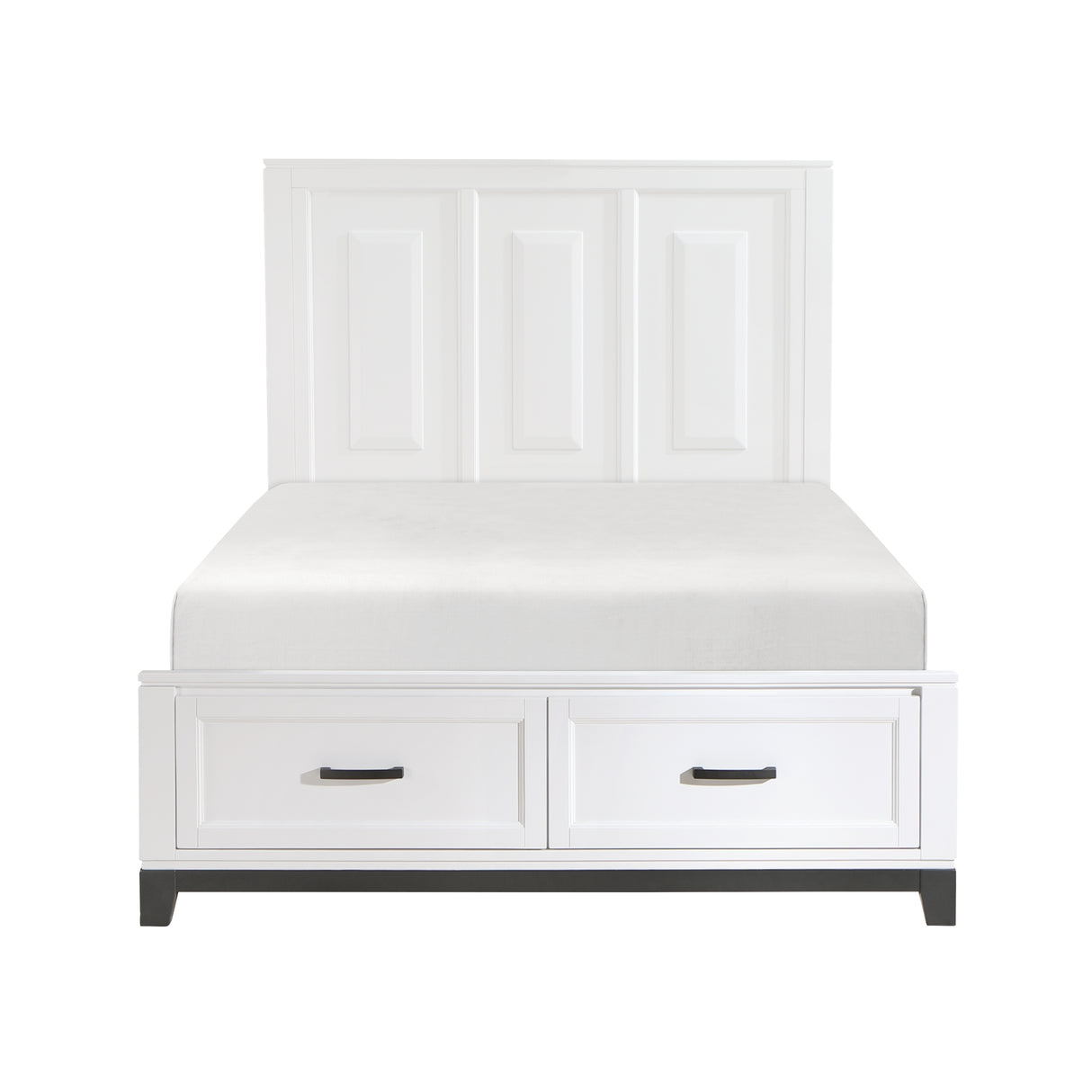 Garretson White Queen Platform Bed with Footboard Storage from Homelegance - Luna Furniture