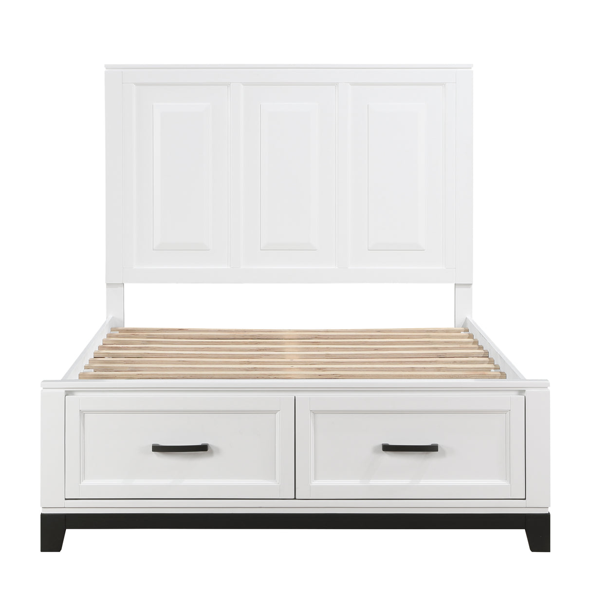 Garretson White Full Platform Bed with Footboard Storage from Homelegance - Luna Furniture