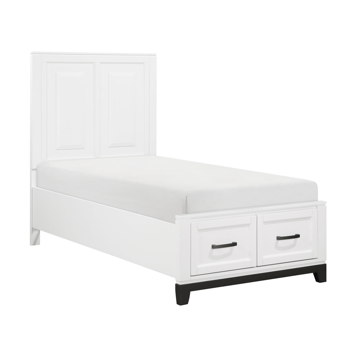 Garretson White 5-Piece Youth Bedroom Set (Twin Bed, Nightstand, Dresser, Mirror, Chest) from Homelegance - Luna Furniture