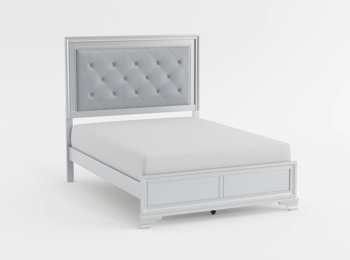 Anatole Metallic Silver Eastern King Bed from Homelegance - Luna Furniture