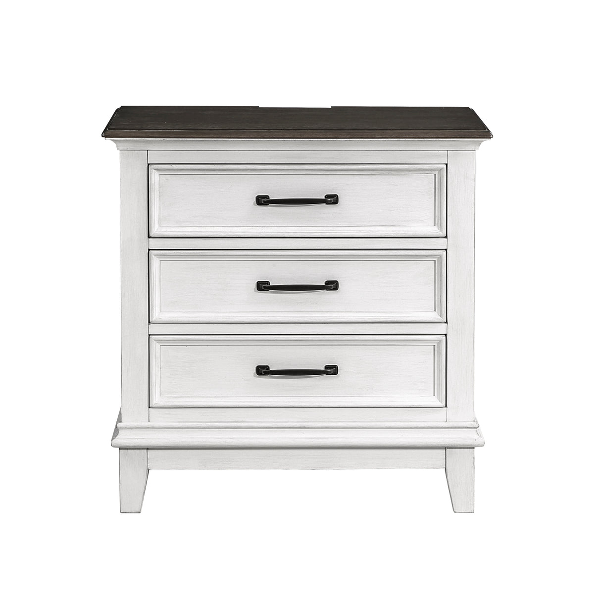 Chesterton Antique White/Dark Brown 5-Piece Bedroom Set (Queen Bed, Nightstand, Dresser, Mirror, Chest) from Homelegance - Luna Furniture
