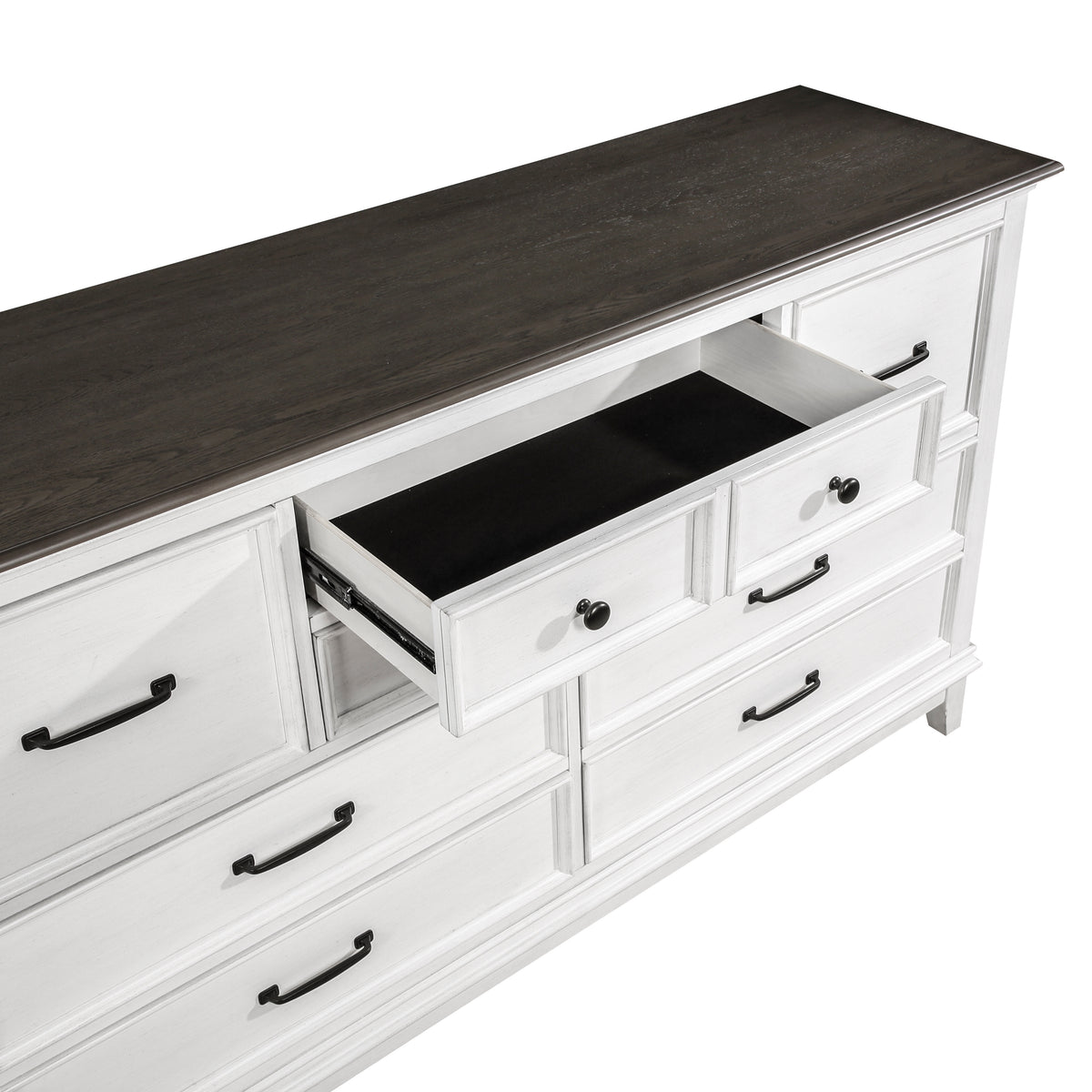 Chesterton Antique White/Dark Brown Queen Bed from Homelegance - Luna Furniture