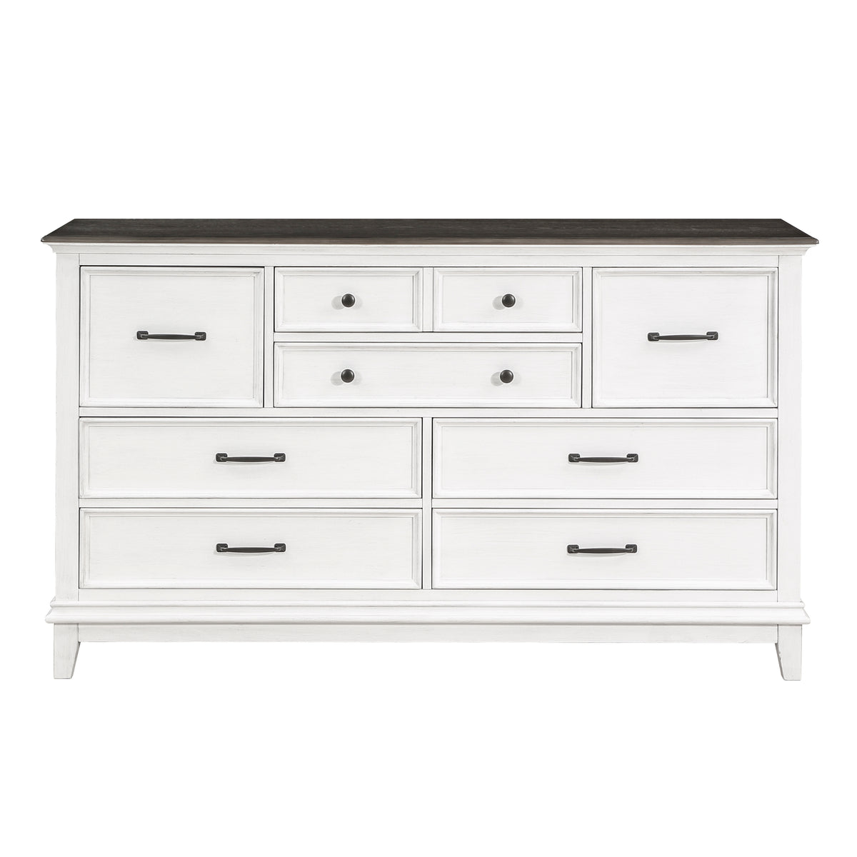 Chesterton Antique White/Dark Brown Queen Bed from Homelegance - Luna Furniture