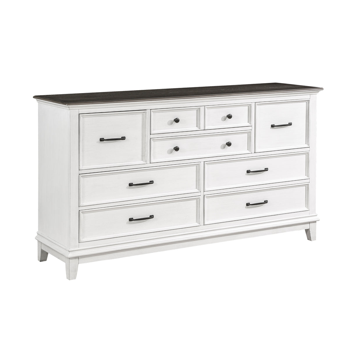 Chesterton Antique White/Dark Brown Queen Bed from Homelegance - Luna Furniture