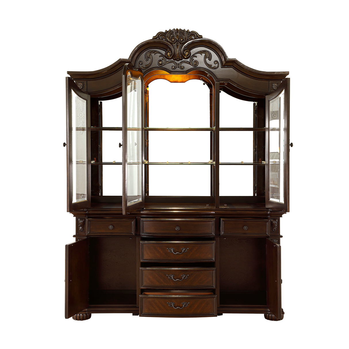 Adelina Cherry Buffet & Hutch from Homelegance - Luna Furniture