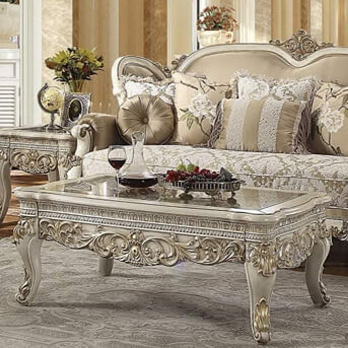 HD-1469 Plantation Cove White Coffee Table from Homey Design - Luna Furniture