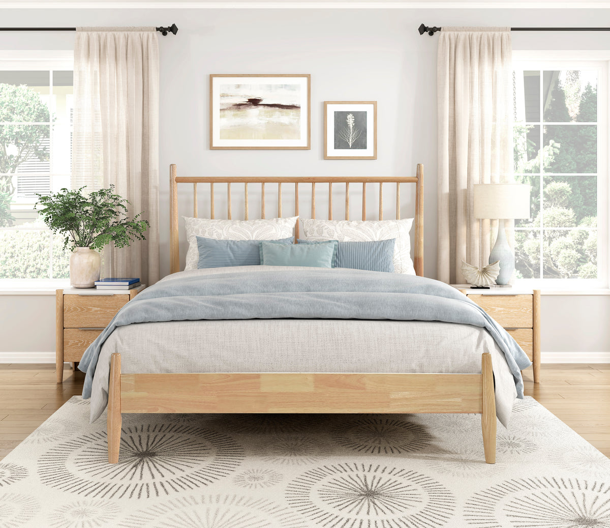 Brickell Natural Full Platform Bed from Homelegance - Luna Furniture