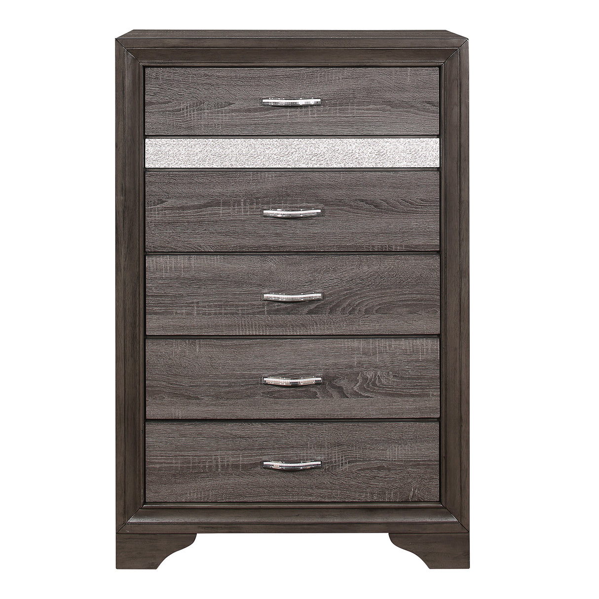 Luster Gray 4-Piece Bedroom Set (Queen Bed, Nightstand, Dresser, Mirror)