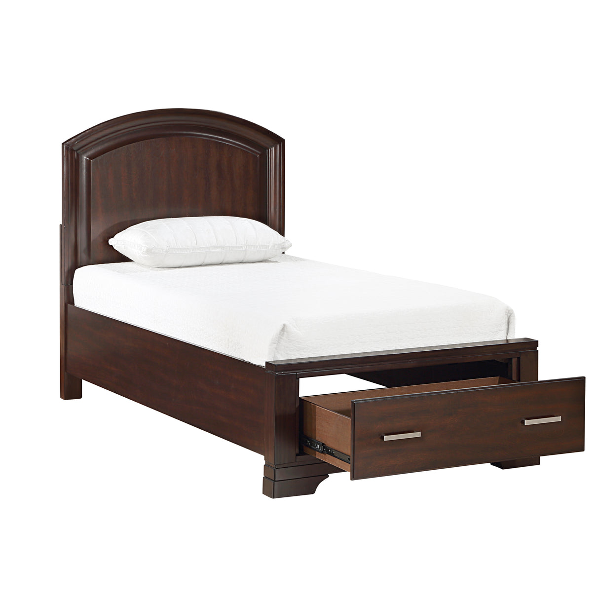 Hudson Cherry Twin Platform Bed with Footboard Storage from Homelegance - Luna Furniture
