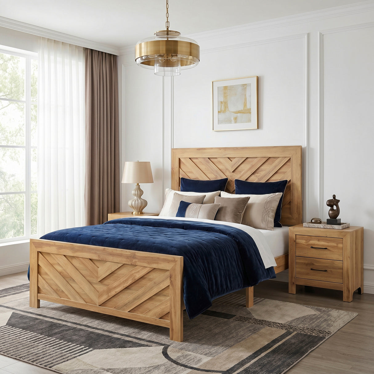 Corbin Natural Crossbuck California King Bed from Homelegance - Luna Furniture