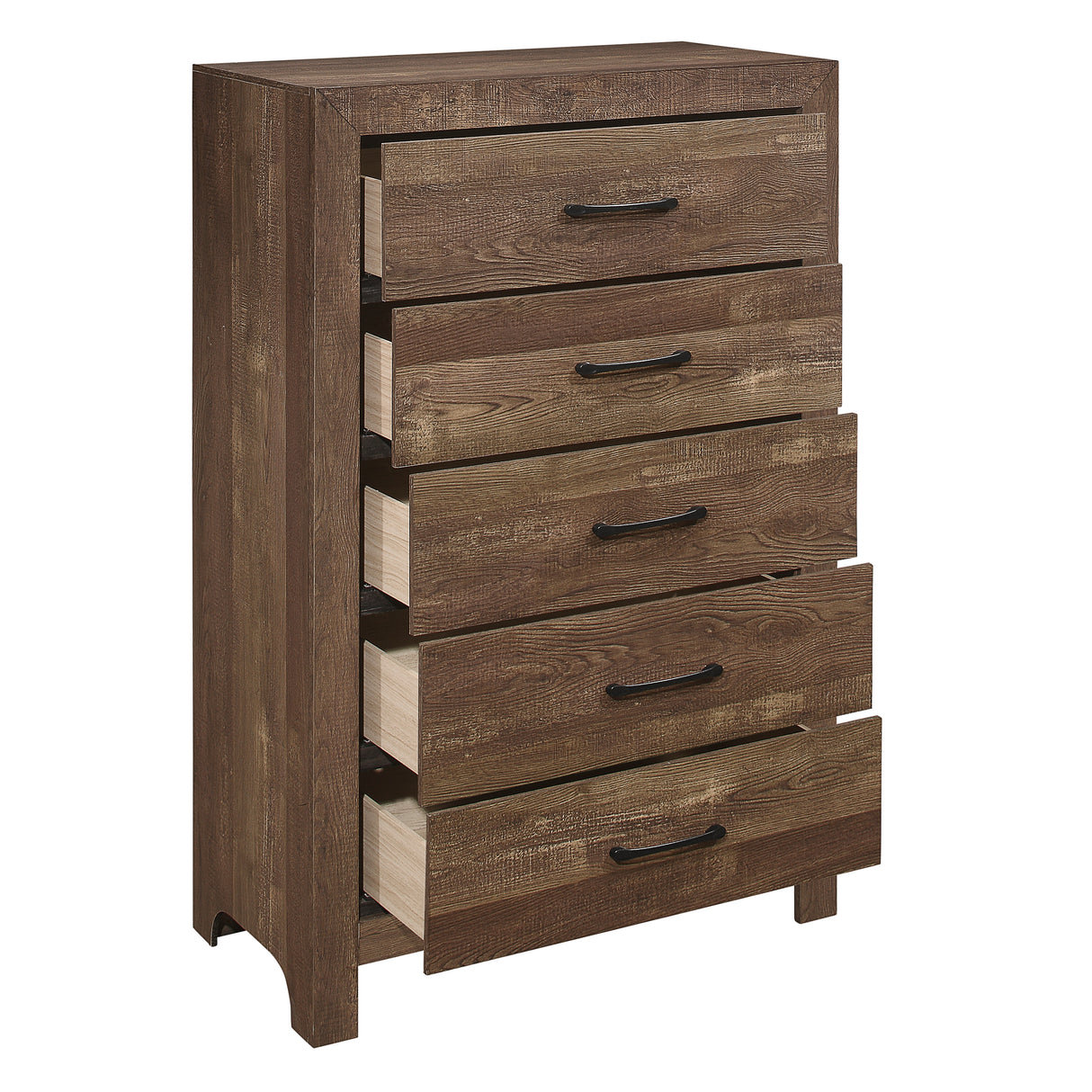 Corbin Brown Crossbuck 5pc Set (QB+NS+DR+MR+CH) from Homelegance - Luna Furniture