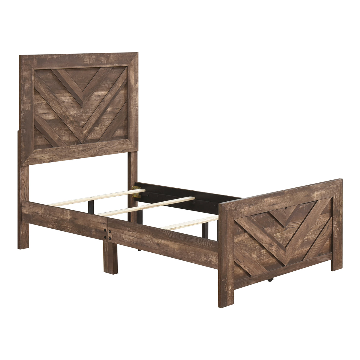 Corbin Brown Crossbuck 4pc Set (TB+NS+DR+MR) from Homelegance - Luna Furniture