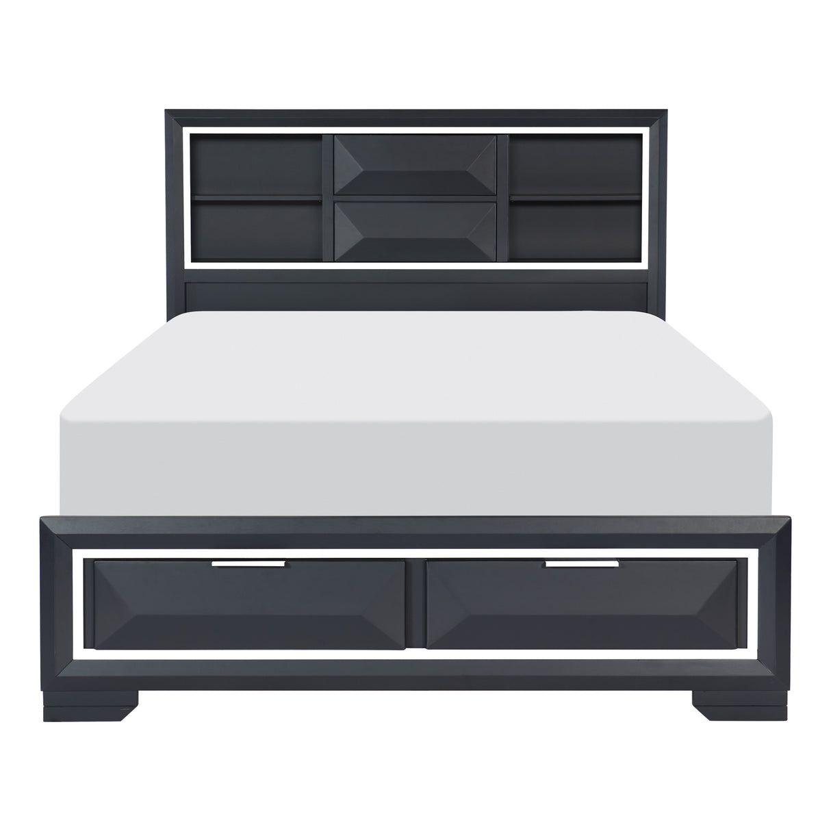 Rosemont Midnight Blue 5-Piece Bedroom Set (Queen Bed, Nightstand, Dresser, Mirror, Chest) from Homelegance - Luna Furniture