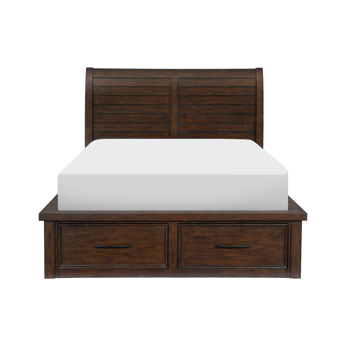 Logandale Antique Gray Eastern King Platform Bed with Storage Footboard and Side Rails from Homelegance - Luna Furniture