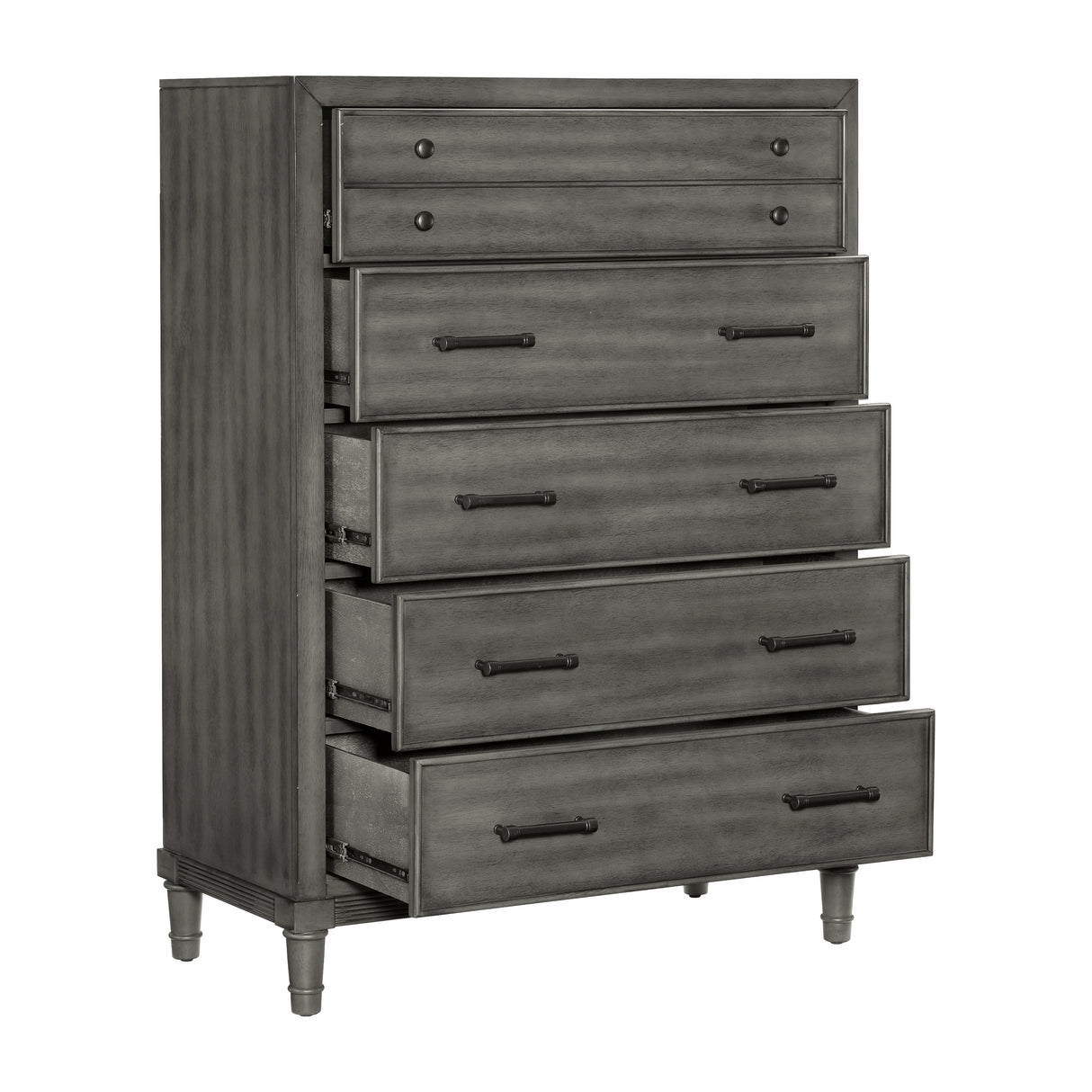Wittenberry Gray 5-Piece Bedroom Set (Queen Bed, Nightstand, Dresser, Mirror, Chest) from Homelegance - Luna Furniture