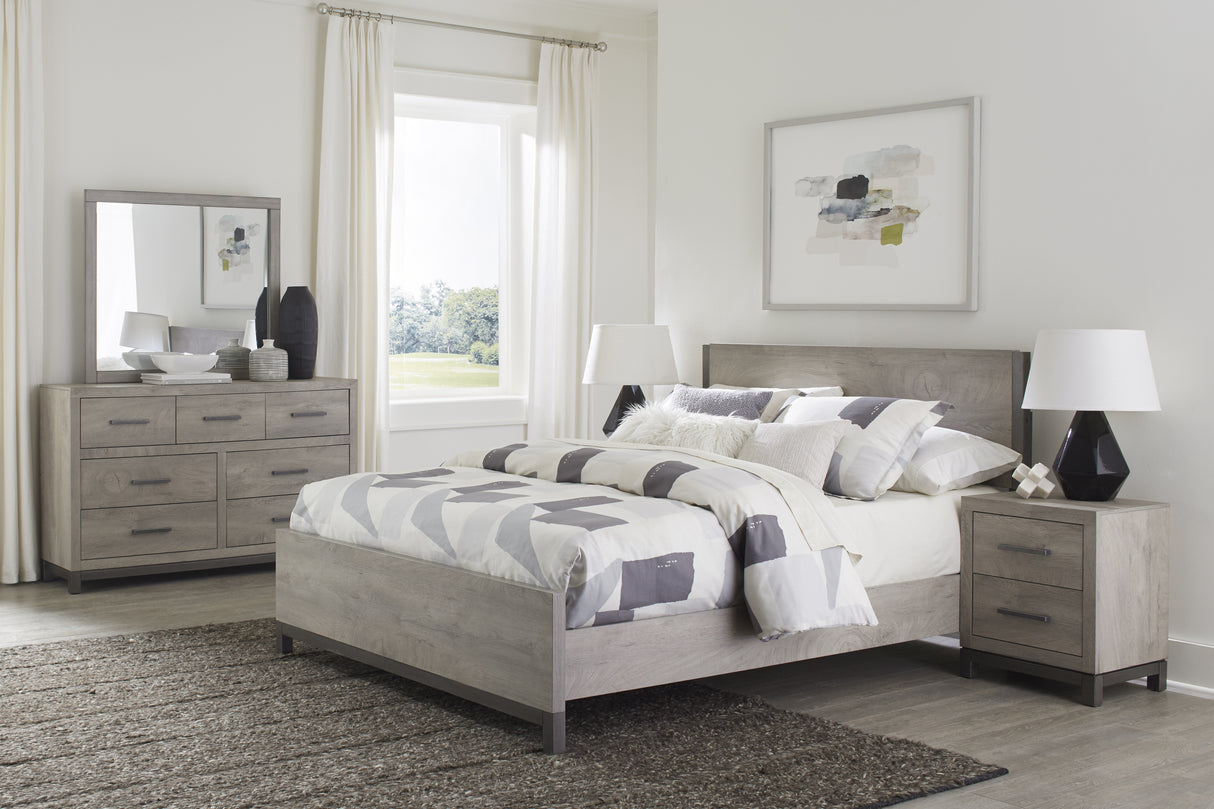Zephyr Light Gray Bedroom Set (Queen Bed, Nightstand, Dresser, Mirror, Chest) from Homelegance - Luna Furniture
