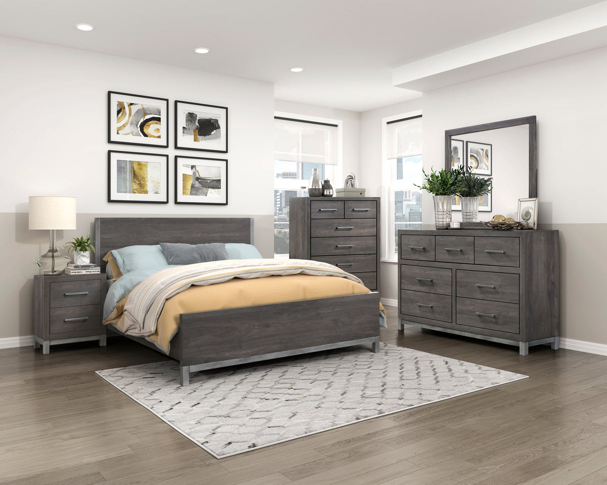 Zephyr Brownish Gray California King Panel Bed from Homelegance - Luna Furniture
