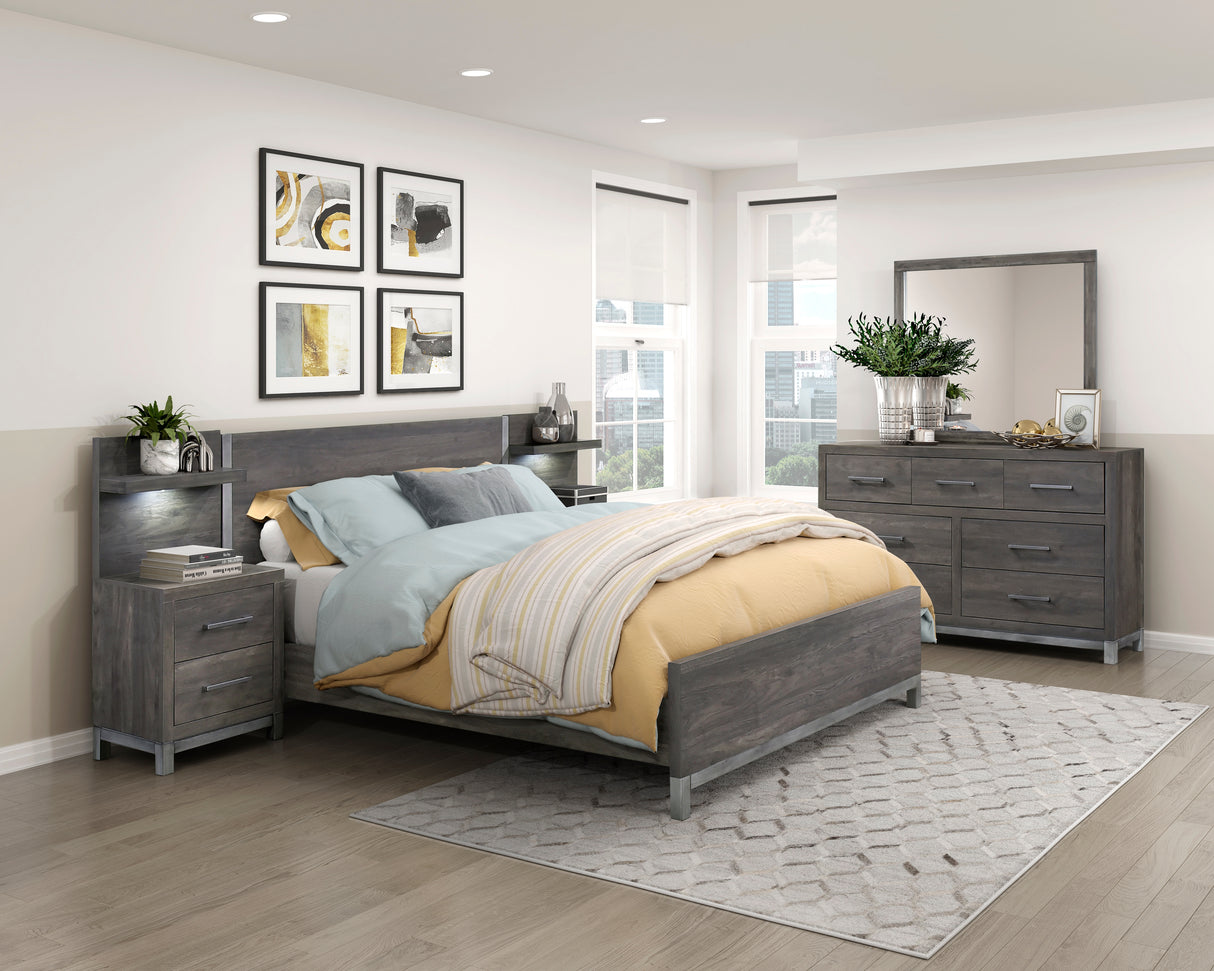 Zephyr Brownish Gray California King Bed with 2 Nightstands from Homelegance - Luna Furniture