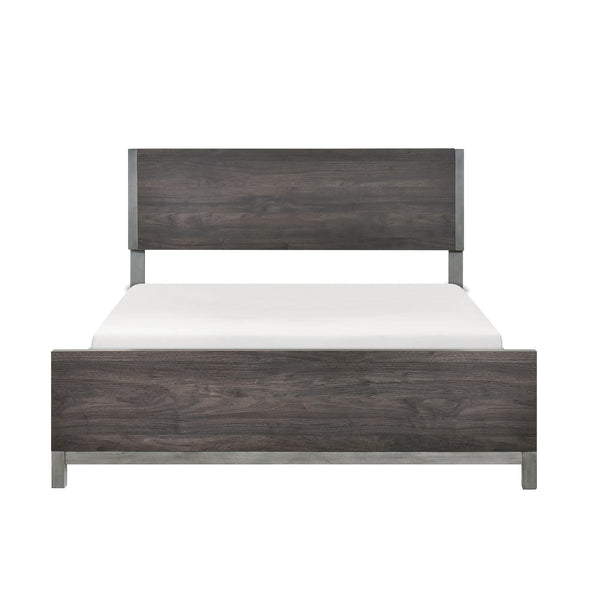 Zephyr Brownish Gray California King Panel Bed