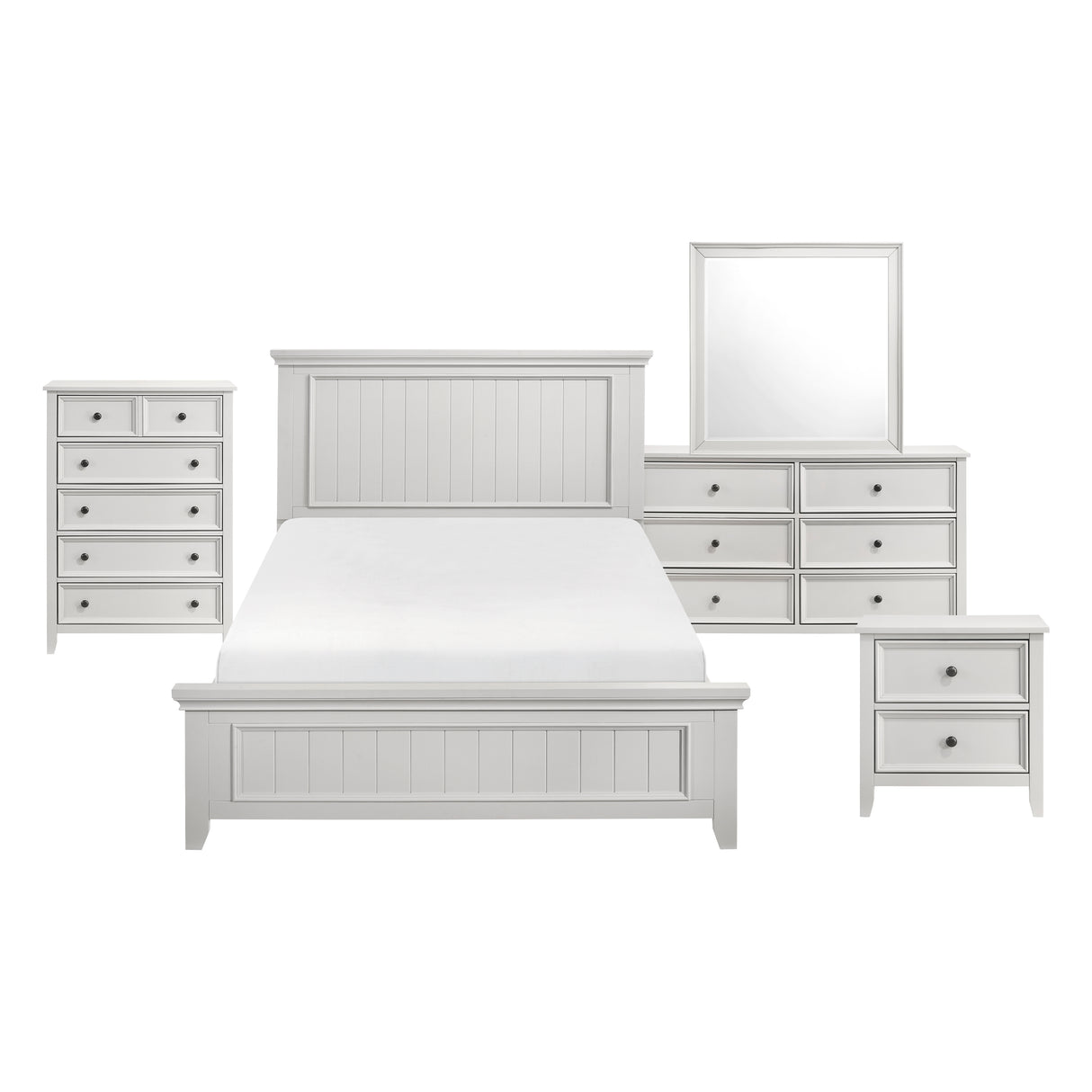 Donahue White 4pc Set (QB+NS+DR+MR) from Homelegance - Luna Furniture
