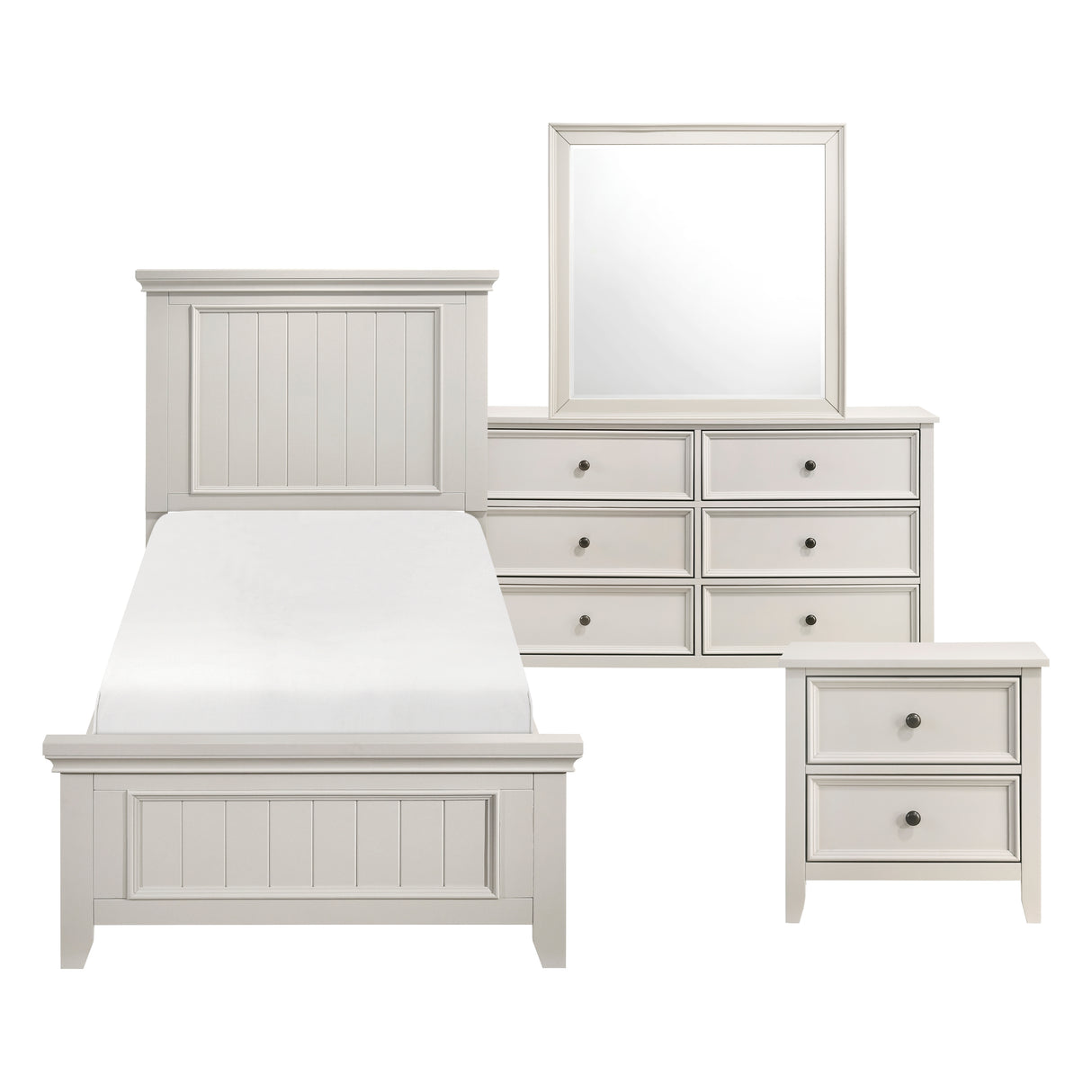 Donahue White 4pc Set (TB+NS+DR+MR) from Homelegance - Luna Furniture