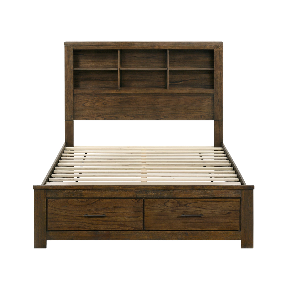 Sullivan Brown Eastern King Platform Bed with Footboard Storage from Homelegance - Luna Furniture