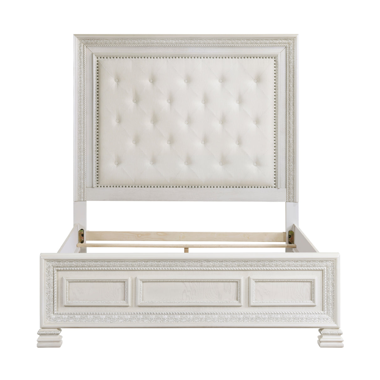 Theodora Pearl White 4pc Set (QB+NS+DR+MR) from Homelegance - Luna Furniture