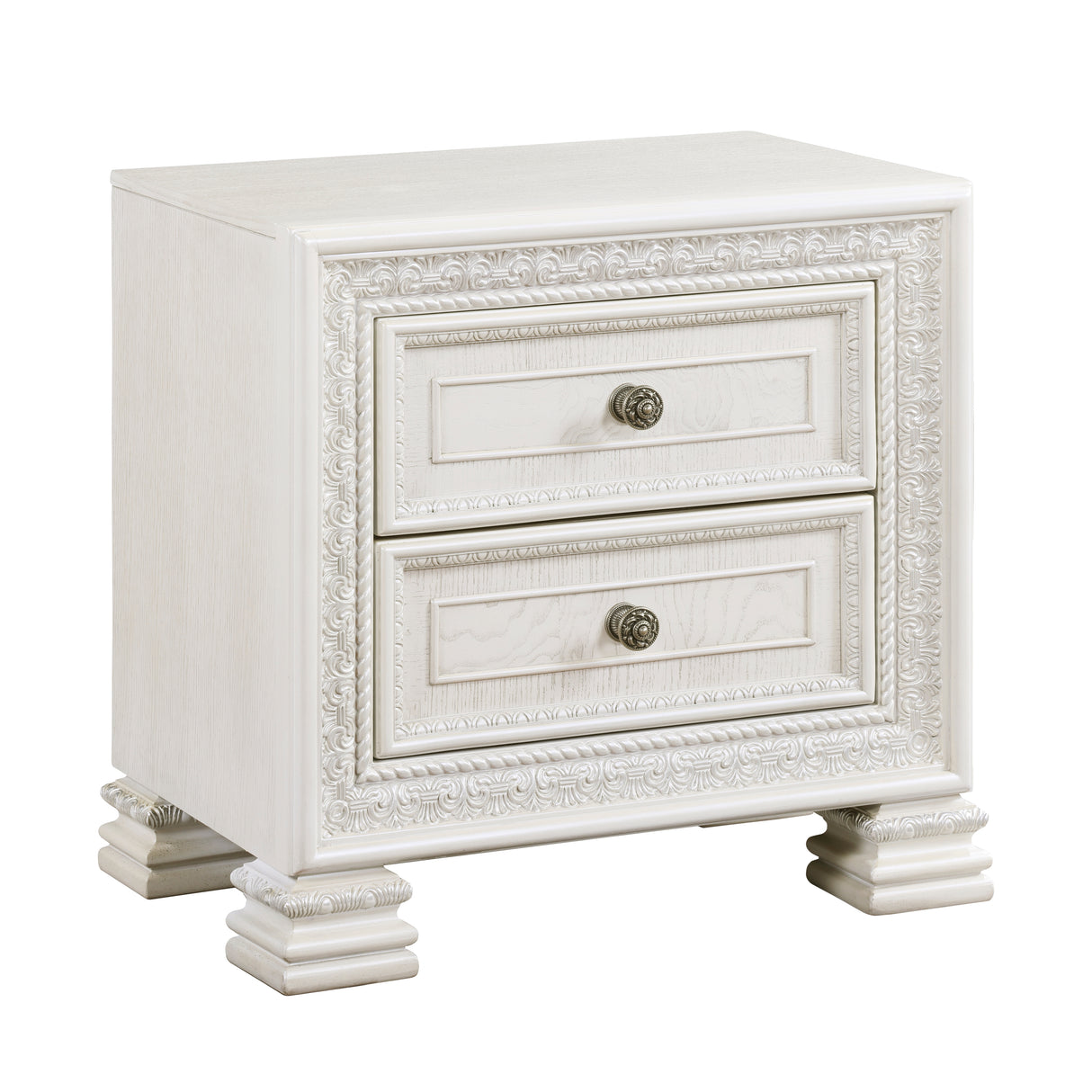Theodora Pearl White 5pc Set (QB+NS+DR+MR+CH) from Homelegance - Luna Furniture