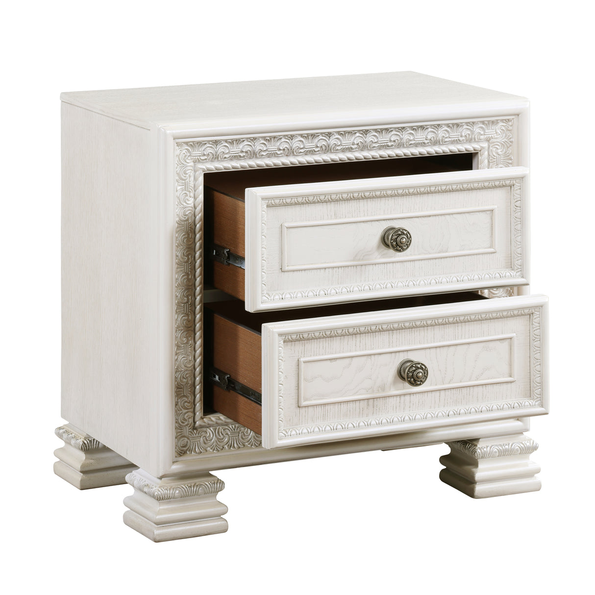 Theodora Pearl White 5pc Set (QB+NS+DR+MR+CH) from Homelegance - Luna Furniture