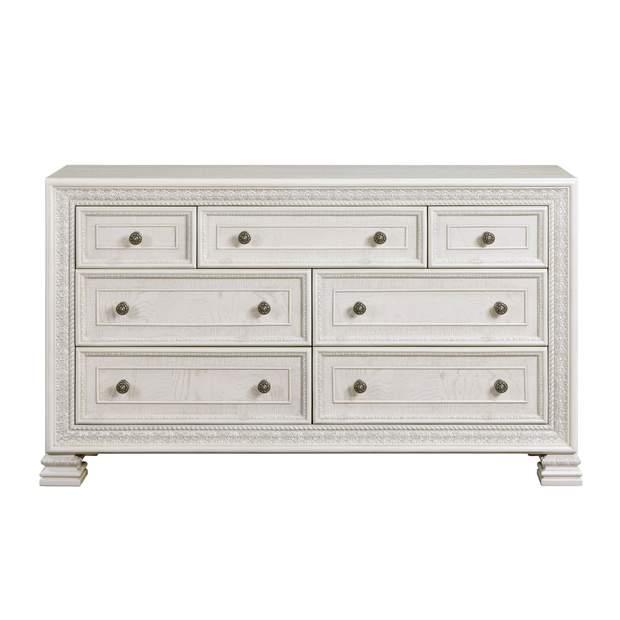 Theodora Pearl White 5pc Set (QB+NS+DR+MR+CH) from Homelegance - Luna Furniture