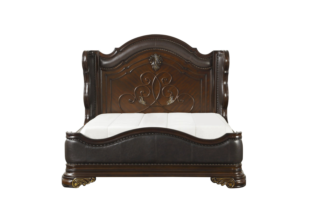 Royal Highlands Rich Cherry Queen Bed from Homelegance - Luna Furniture